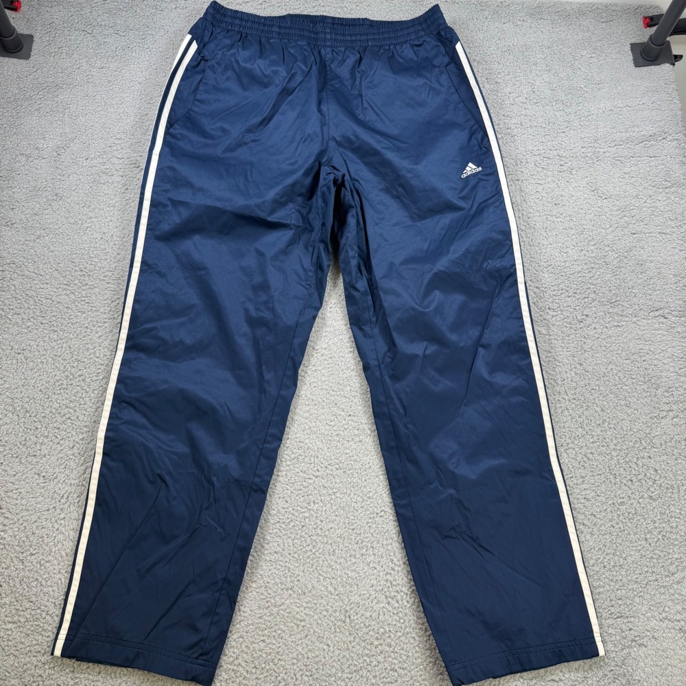 Adidas Climalite Mens Navy Blue Athletic Track Pants Side Stripe Size XL